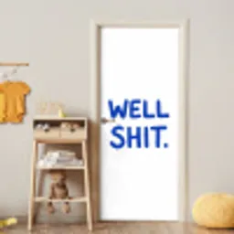 Blauw - Quote - Wit deurposter klein -sfeer4
