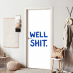 Blauw - Quote - Wit deurposter klein -sfeer6