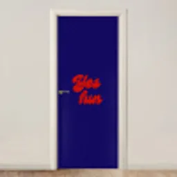 Blauw - Rood - Yes fun - 3D deurposter klein -3d_beige