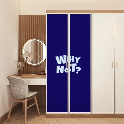 Blauw - Why not - Minimalistisch deurposter klein -sfeer3