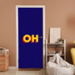 Blauw - Geel - OH - Schaduw deurposter klein -sfeer1