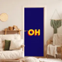 Blauw - Geel - OH - Schaduw deurposter klein -sfeer2