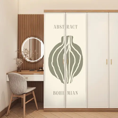 Boho - Groen - Abstract deurposter klein -sfeer3