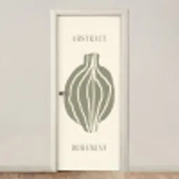 Boho - Groen - Abstract deurposter klein -3d_beige