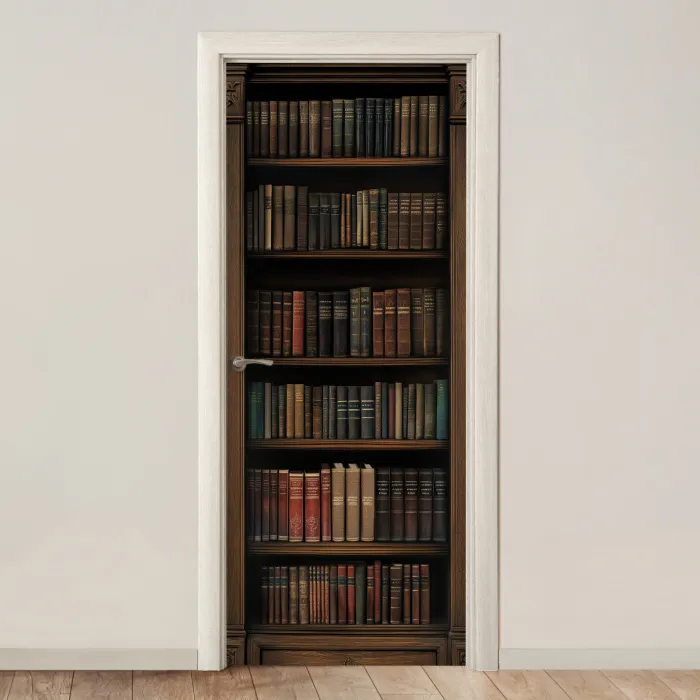 Boekenkast - Vintage - Bruin deurposter klein -3d_beige