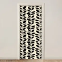 Botanisch - Dessin - Zwart - Beige deurposter klein 289 -3d_beige