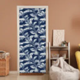 Botanisch - Patroon - Blauw deurposter klein 289 -sfeer1