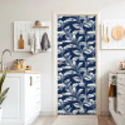Botanisch - Patroon - Blauw deurposter klein 289 -sfeer5