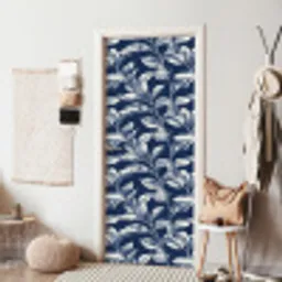 Botanisch - Patroon - Blauw deurposter klein 289 -sfeer6
