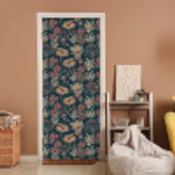 Botanisch - Patroon - Blauw deurposter klein 289 -sfeer1
