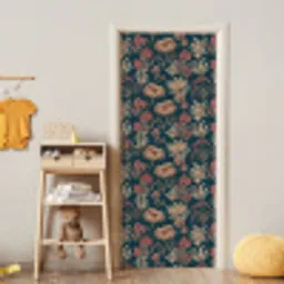 Botanisch - Patroon - Blauw deurposter klein 289 -sfeer4