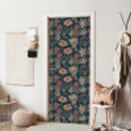 Botanisch - Patroon - Blauw deurposter klein 289 -sfeer6