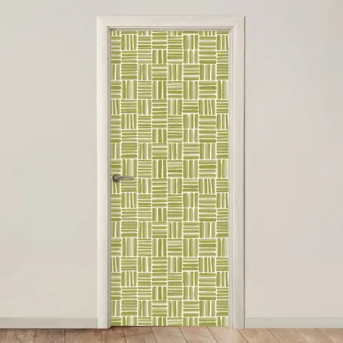 Vlecht - Patroon - Groen deurposter klein 289 -3d_beige