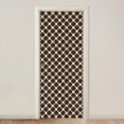 Bruin - Ruitpatroon - Geometrisch deurposter klein 289 -3d_beige