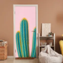Cactussen - Modern - Pastel deurposter klein -sfeer1