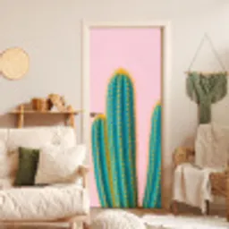Cactussen - Modern - Pastel deurposter klein -sfeer2