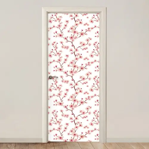 Kersenbloesem - Takken - Roze deurposter klein 289 -3d_beige