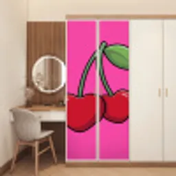 Kers - Roze - Fruit deurposter klein -sfeer3