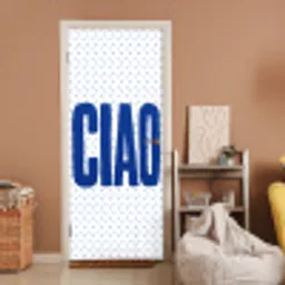 Ciao - Stippen - Roze - Wit deurposter klein -sfeer1