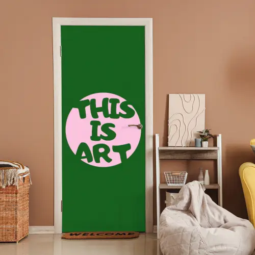 Cirkel - Roze - Tekst - Art deurposter klein -sfeer1