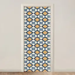 Klassiek - Geometrisch - Blauw deurposter klein 289 -3d_beige