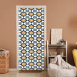Klassiek - Geometrisch - Blauw deurposter klein 289 -sfeer1