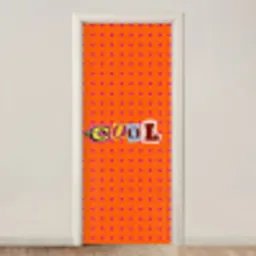 Cool - Stippen - Oranje deurposter klein -3d_beige