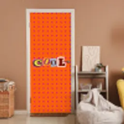 Cool - Stippen - Oranje deurposter klein -sfeer1
