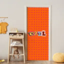 Cool - Stippen - Oranje deurposter klein -sfeer4