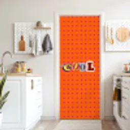 Cool - Stippen - Oranje deurposter klein -sfeer5
