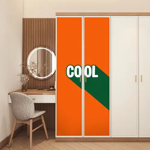 Cool - Oranje - Groen deurposter klein -sfeer3