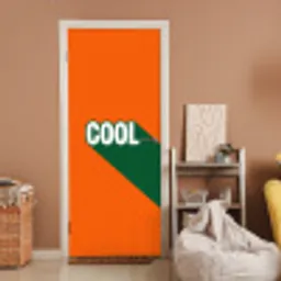 Cool - Oranje - Groen deurposter klein -sfeer1