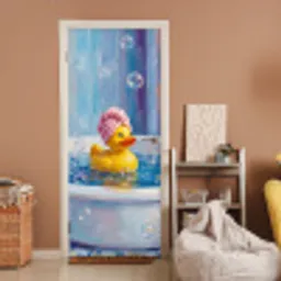 Creatief - Badeend - Kleurrijk deurposter klein -sfeer1
