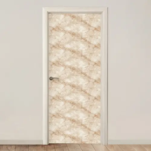 Kristalstructuur - Bruin - Marmer deurposter klein 289 -3d_beige