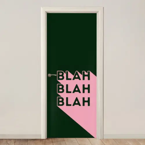 Donkergroen - Tekst - Schaduw - Grafisch deurposter klein -3d_beige