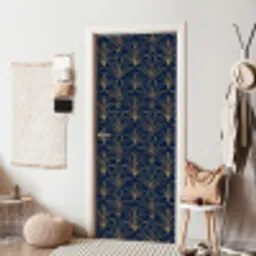 Deco - Waaier - Blauw deurposter klein 289 -sfeer6