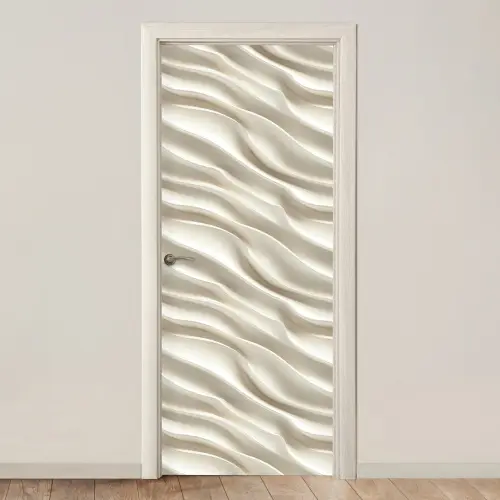 Diagonaal - Golven - Crème deurposter klein 289 -3d_beige