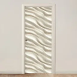 Diagonaal - Golven - Crème deurposter klein 289 -3d_beige