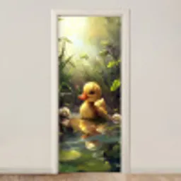 Eendjes - Dieren - Natuur deurposter klein -3d_beige
