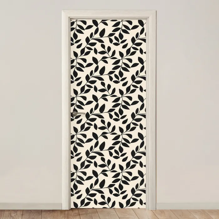 Elegant - Patroon - Zwart - Beige deurposter klein 289 -3d_beige