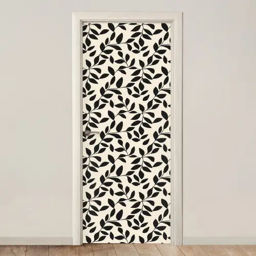 Elegant - Patroon - Zwart - Beige deurposter klein 289 -3d_beige