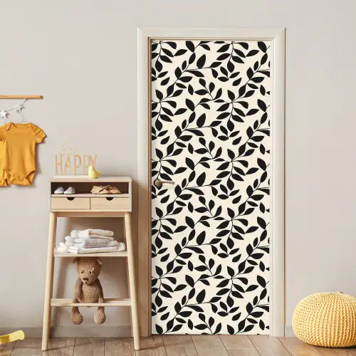 Elegant - Patroon - Zwart - Beige deurposter klein 289 -sfeer4