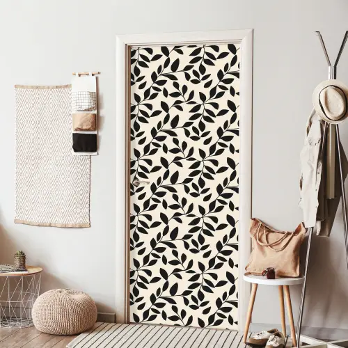 Elegant - Patroon - Zwart - Beige deurposter klein 289 -sfeer6