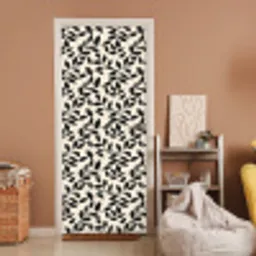 Elegant - Patroon - Zwart - Beige deurposter klein 289 -sfeer1
