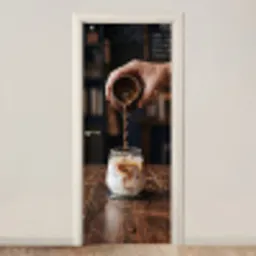 Espresso - Melk - Café deurposter klein -3d_beige