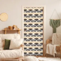 Waaier - Patroon - Zwart - Beige deurposter klein 289 -sfeer2