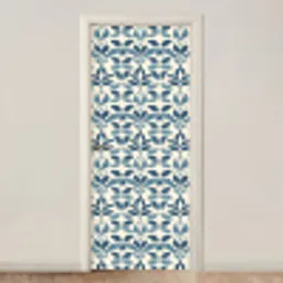 Flora - Modern - Blauw deurposter klein 289 -3d_beige
