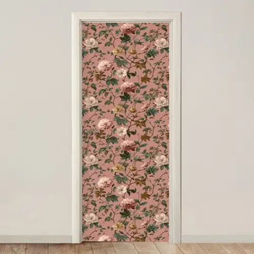 Bloemen - Klassiek - Roze deurposter klein 289 -3d_beige