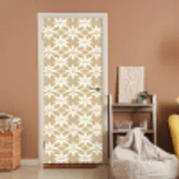 Bloemen - Patroon - Beige deurposter klein 289 -sfeer1