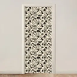 Bloemen - Dessin - Zwart deurposter klein 289 -3d_beige